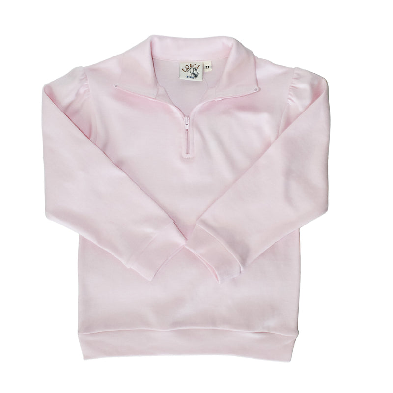 Luigi Kids Quarter Zip Pullover - Light Pink