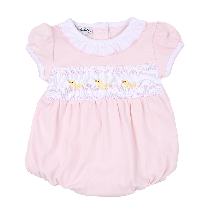Magnolia Baby Just Ducky Classics Smocked Bubble - Pink