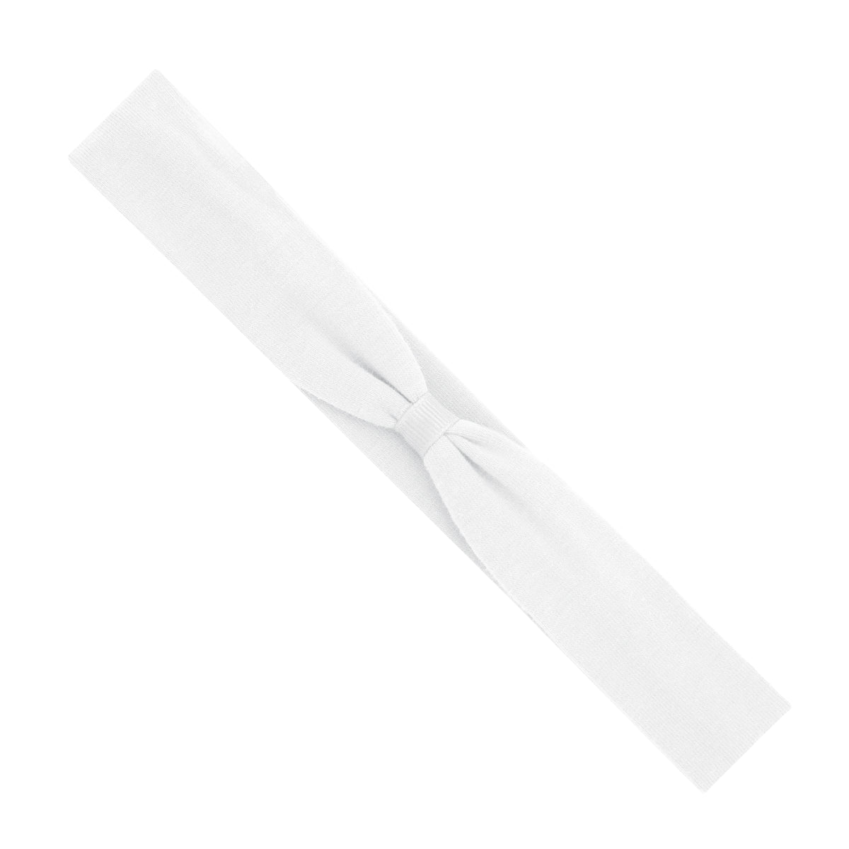 Wee Ones Add-A-Bow Cotton Jersey Hair Wrap - White
