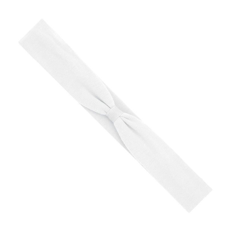 *Pre-Sale* Wee Ones Add-A-Bow Cotton Jersey Hair Wrap - White
