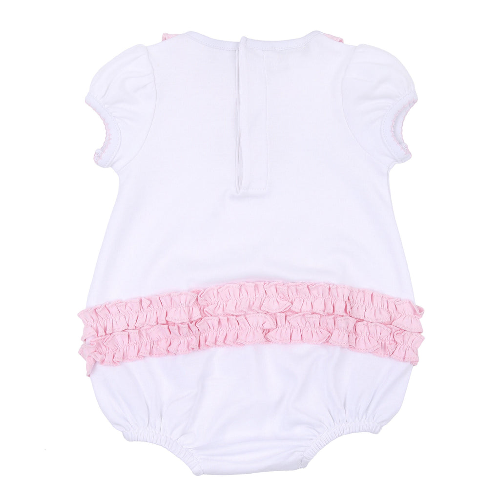 Magnolia Baby Vintage Duckies Embroidered Ruffle Bubble - Pink
