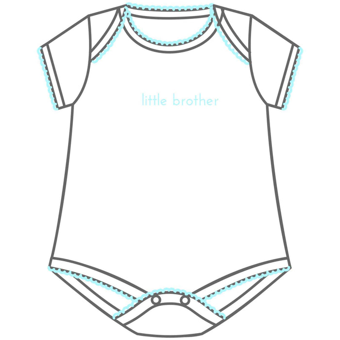 Magnolia Baby Big and Little Embroidered Bodysuit - Blue