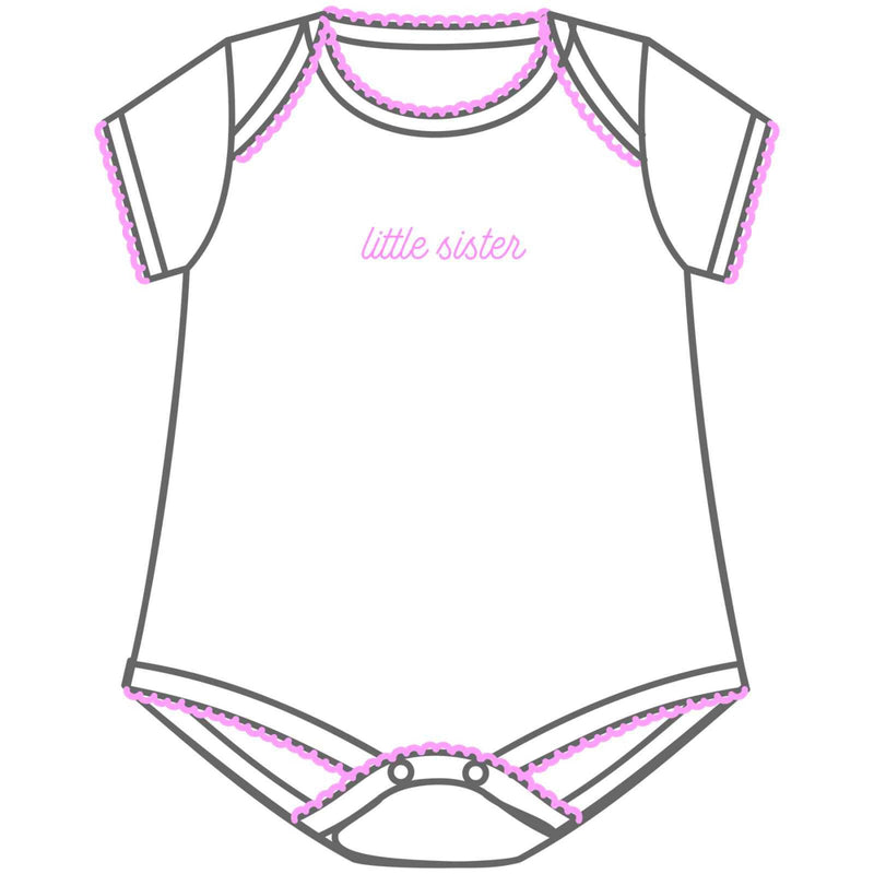 *Pre-Sale* Magnolia Baby Big and Little Embroidered Bodysuit - Pink