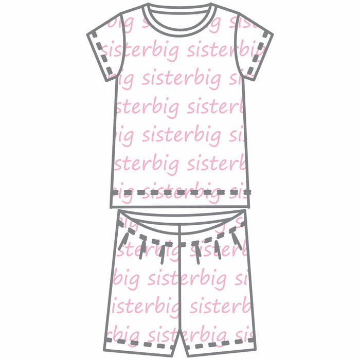 Magnolia Baby Big and Little Printed Pajamas - Pink/Big Sister