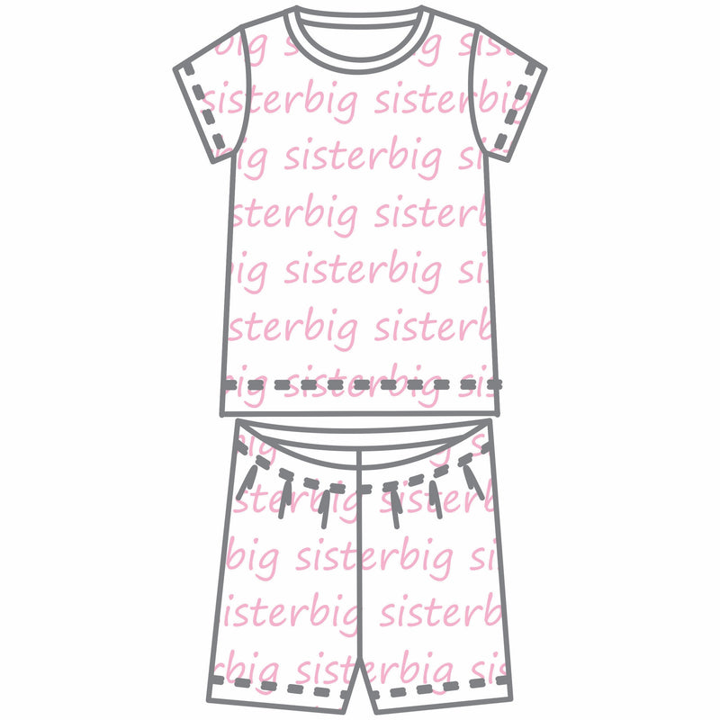 *Pre-Sale* Magnolia Baby Big and Little Printed Pajamas - Pink/Big Sister