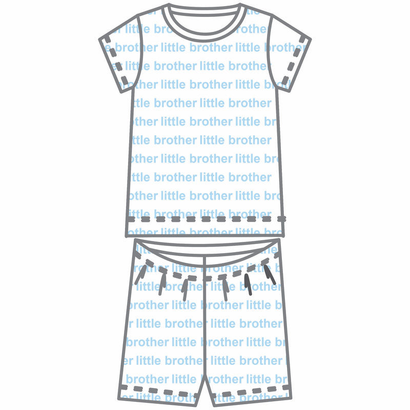 *Pre-Sale* Magnolia Baby Big and Little Printed Short Pajamas - Blue/Little Brother