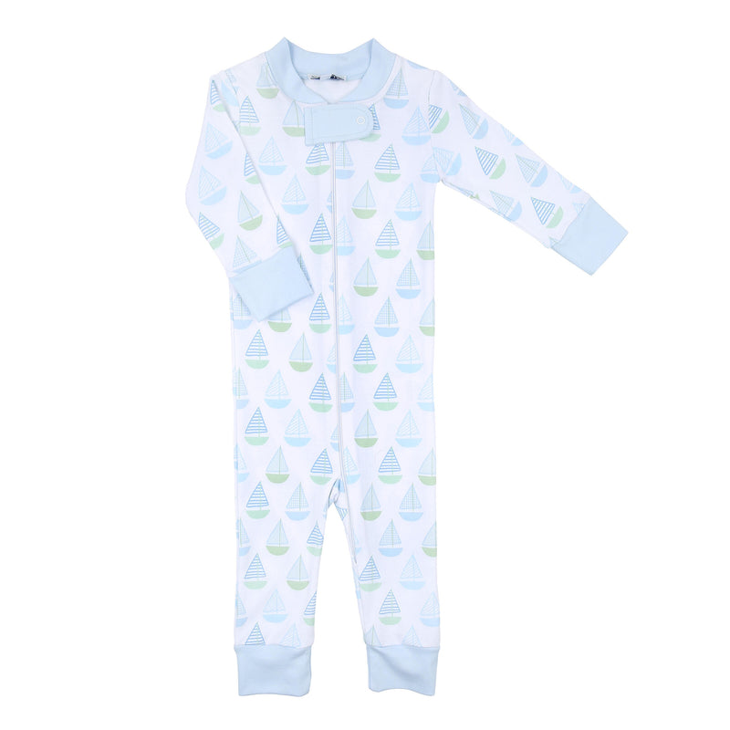 *Pre-Sale* Magnolia Baby Sweet Sailing Zipper Pajamas - Blue