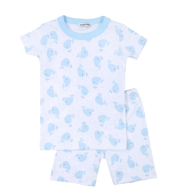 Magnolia Baby Sweet Whales Short Pajamas - Blue