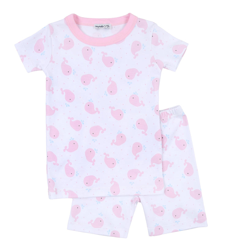Magnolia Baby Sweet Whales Short Pajamas - Pink
