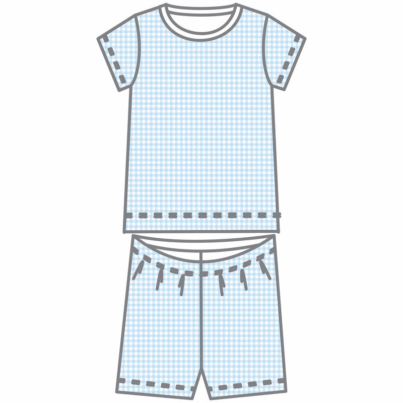 *Pre-Sale* Magnolia Baby Mini Checks Short Pajamas - Blue