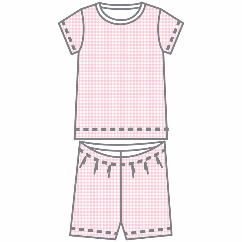 *Pre-Sale* Magnolia Baby Mini Checks Short Pajamas - Pink