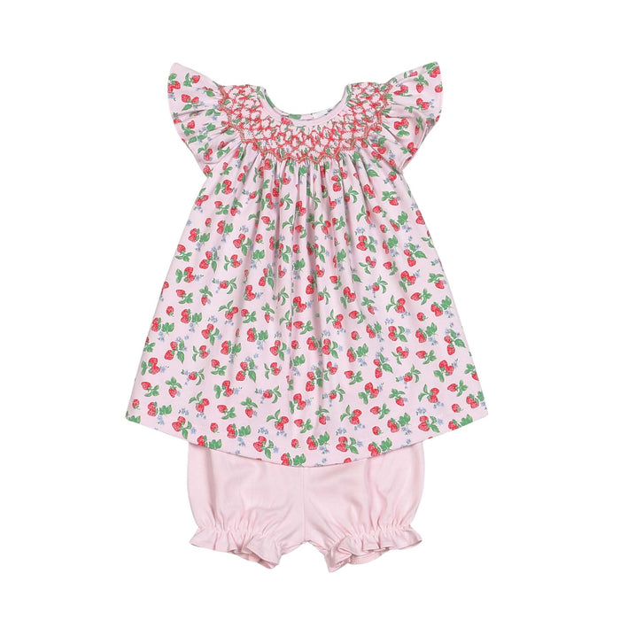 Baby Loren Strawberries Bloomer Set - Pink