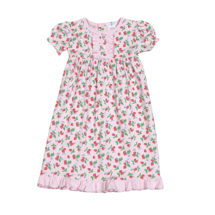 Baby Loren Girls Strawberries Nightgown - Pink