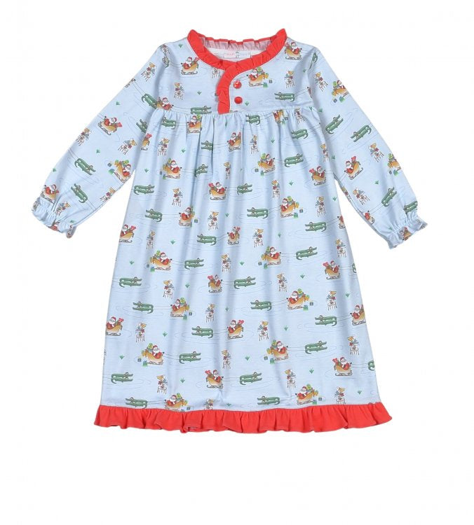 *Pre-Order* Baby Loren Cajun Christmas Nightgown - Blue