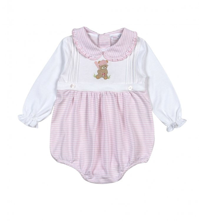 *Pre-Order* Baby Loren Baseball Bear Bubble - Pink