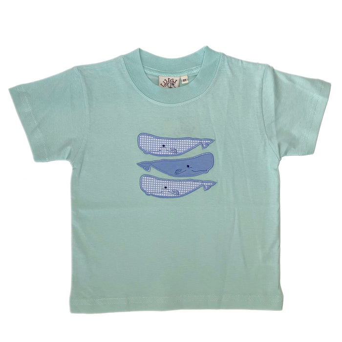 Luigi Kids Whales T-Shirt - Mint