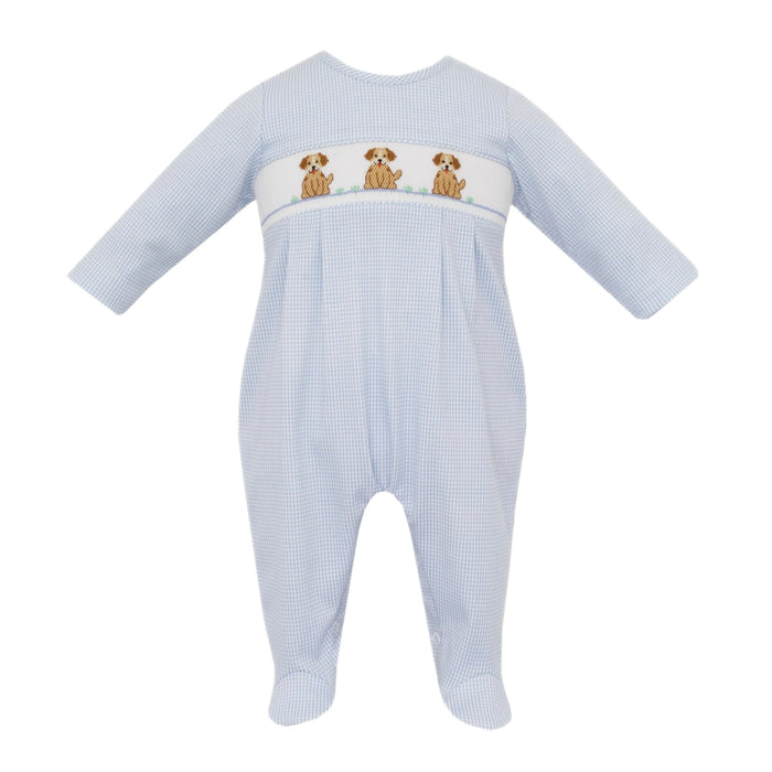 *Pre-Order* Petit Bebe Puppies Footie - Blue