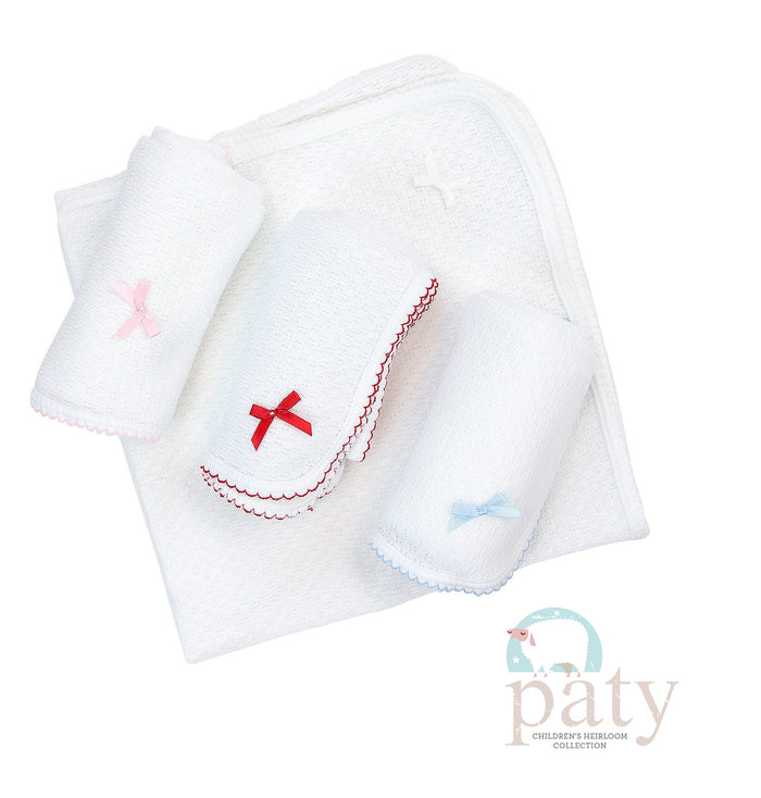 Paty, Inc. Receiving Blanket - White w/ Colored Trim