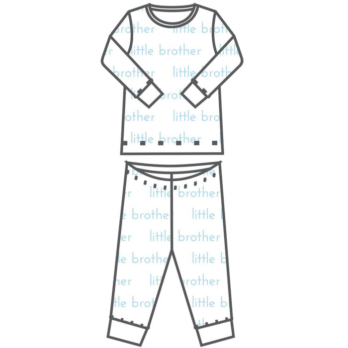 Magnolia Baby Big and Little Printed Long Pajama - Blue/Littler Brother