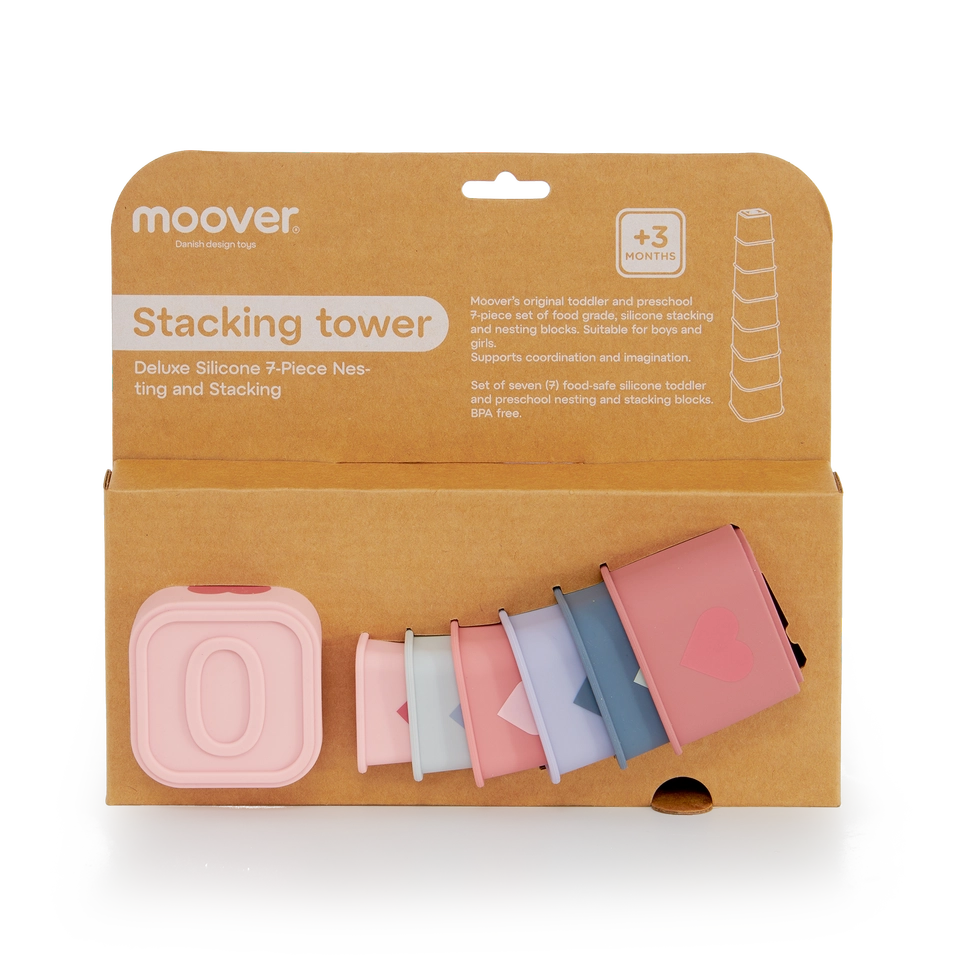 Moover Toys Silicone Stacking Tower - Pink