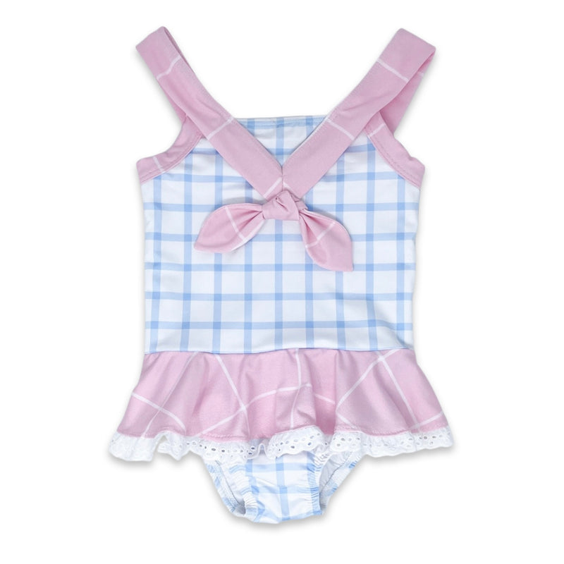 *Pre-Sale* Lullaby Set One Piece Swimsuit - Pink/Blue Windowpane