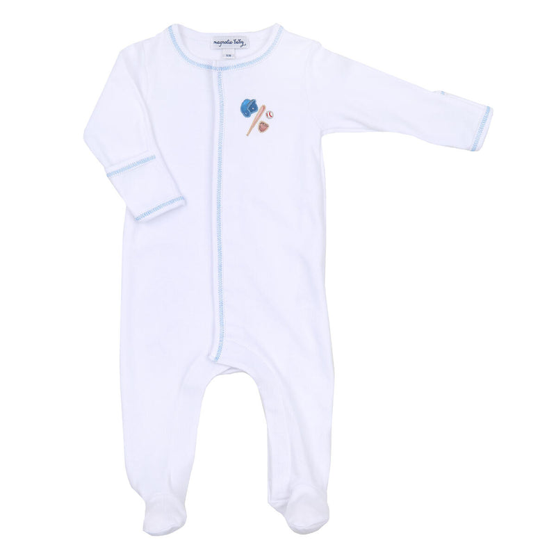 Magnolia Baby Field of Dreams Embroidered Footie - Blue