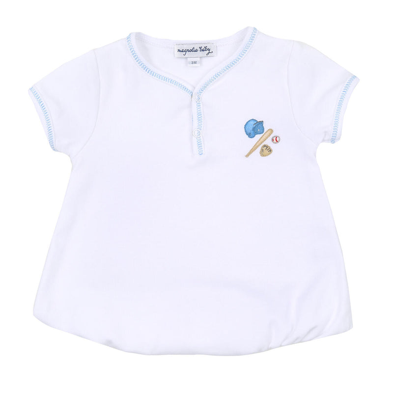 Magnolia Baby Field of Dreams Embroidered Bubble - Blue