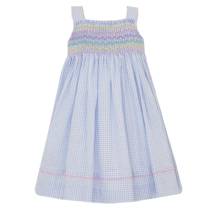 Anavini Smocked Sundress - Blue/Multicolor