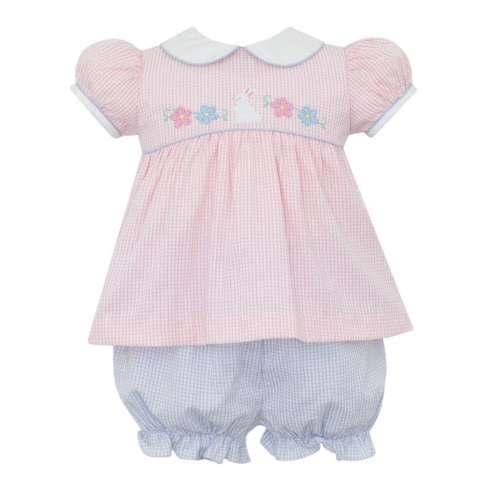 Claire & Charlie Bunny Bloomer Set - Pink/Blue