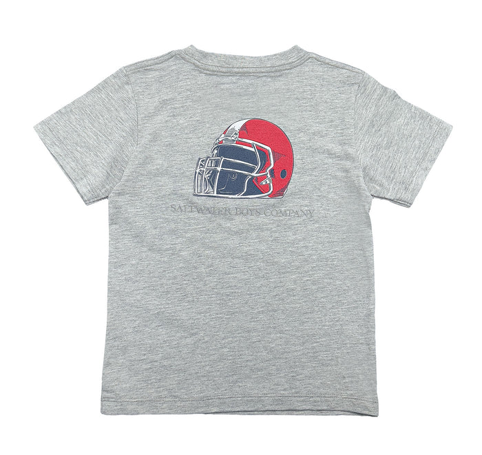 Saltwater Boys Company Football Helmet T-Shirt - Grey