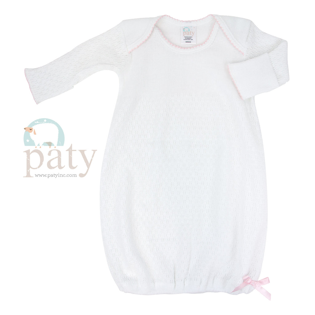 Paty, Inc. Lap-Shoulder Gown - White w/ Colored Trim