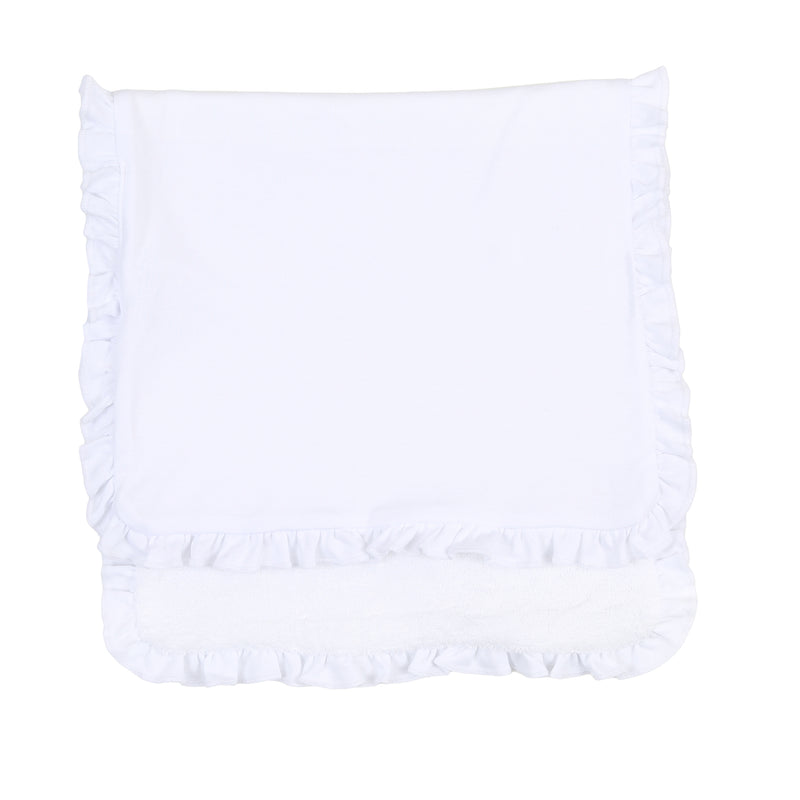 Magnolia Baby Essentials Ruffle Burp Cloth - White
