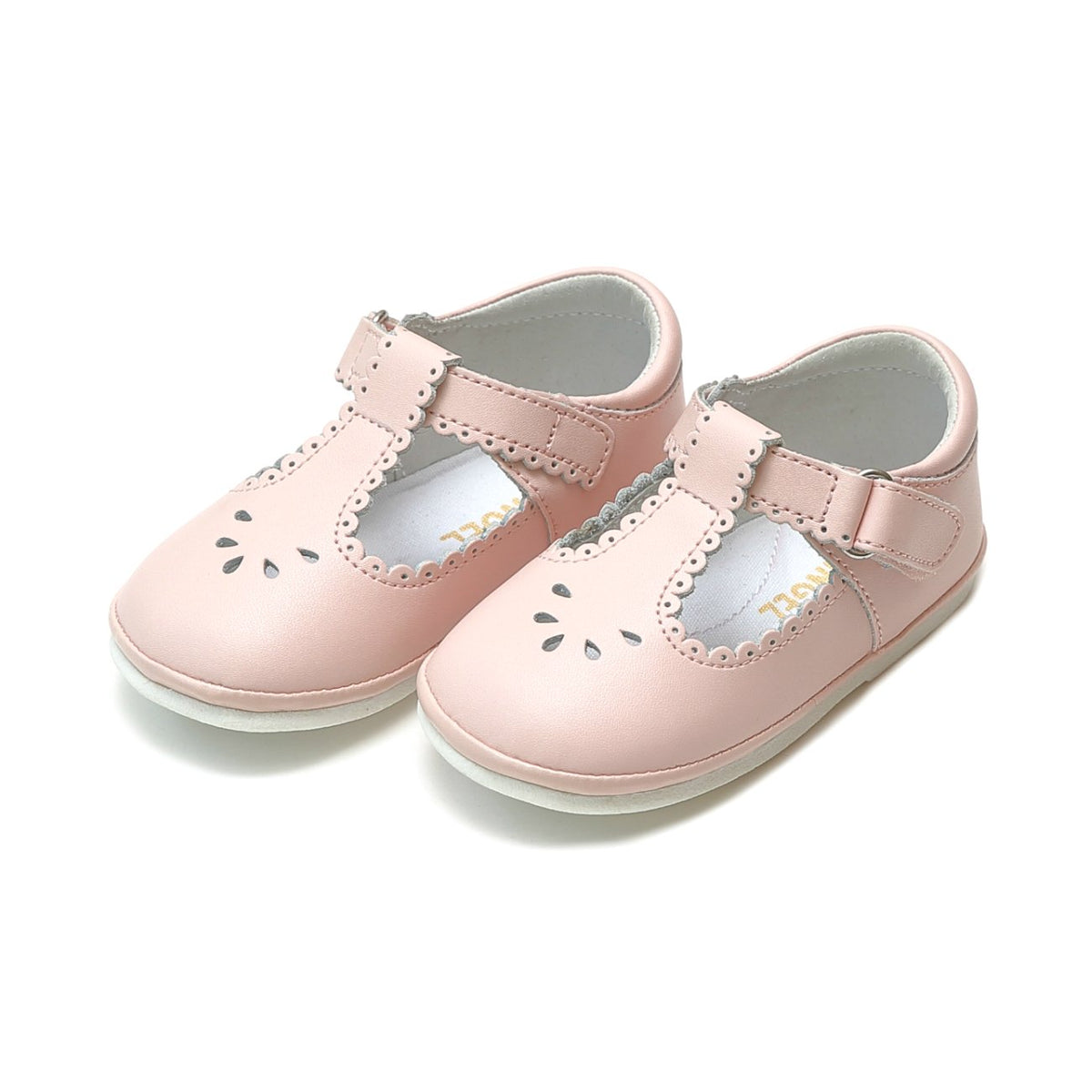 L’Amour Dottie Scalloped T-Strap Mary Jane - Pink