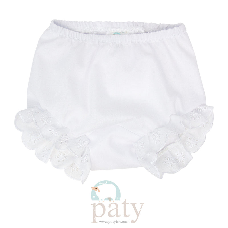 Paty, Inc. Eyelet Diaper Cover - White