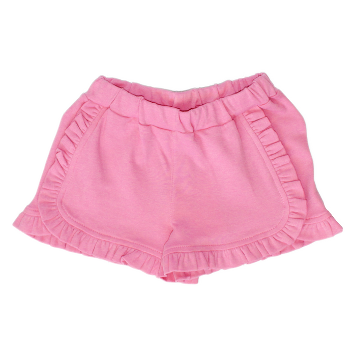 Luigi Kids Girls Knit Ruffle Shorts - Pink