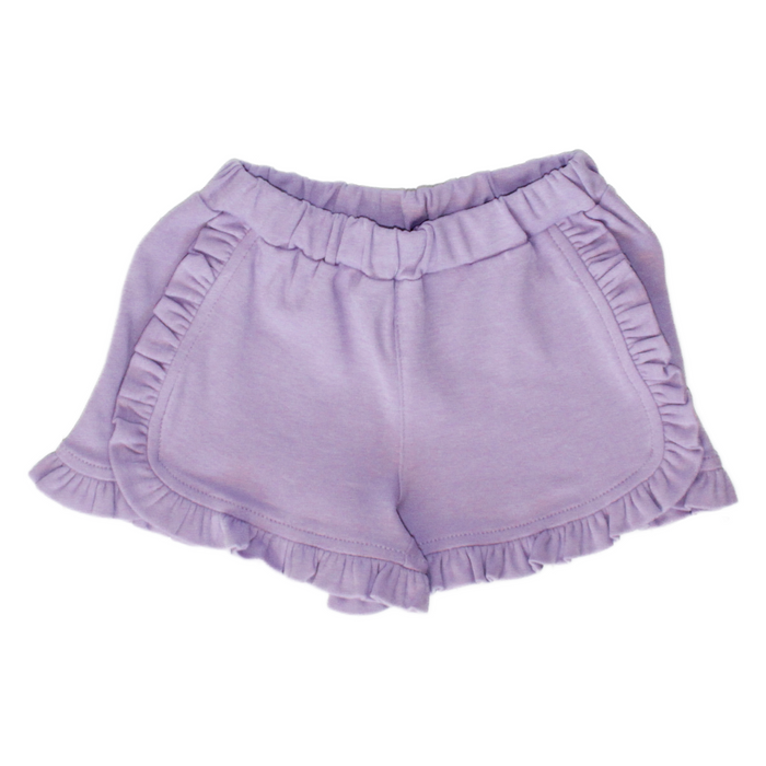Luigi Kids Girls Knit Ruffle Shorts - Lavender
