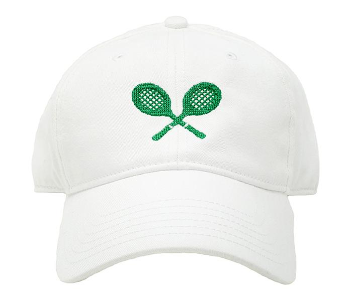Harding Lane Tennis Racquets on White Kids Hat