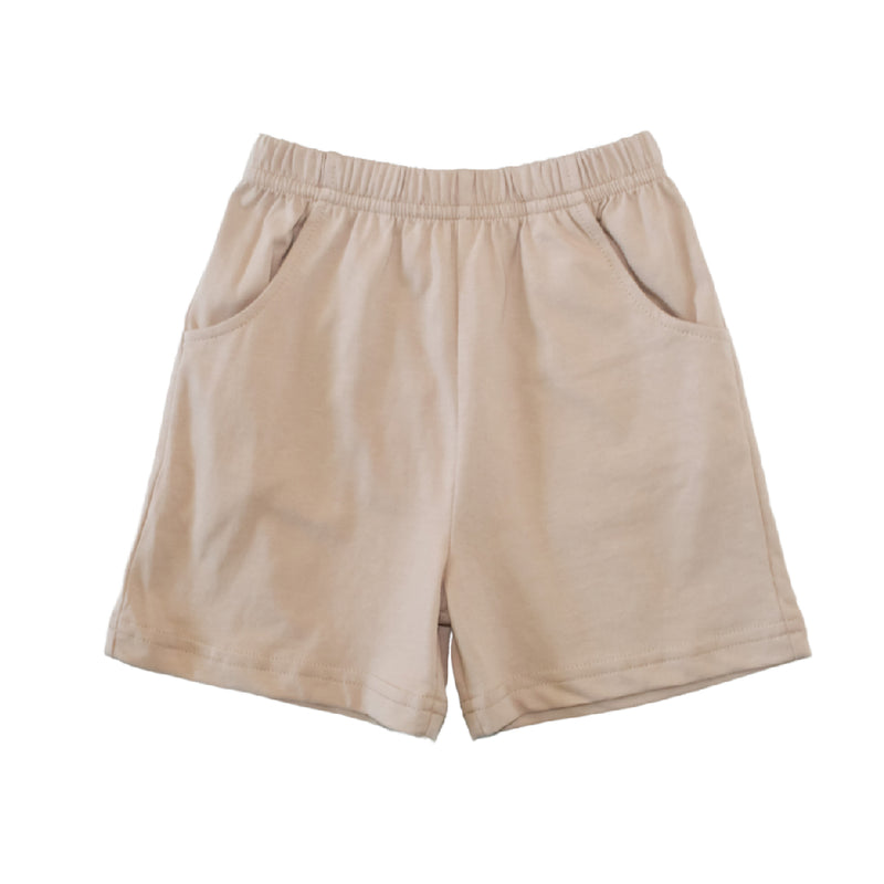 Boys Knit Shorts w/ Pockets - Sand