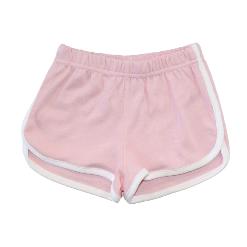 Girls Knit Athletic Shorts - White/Pink