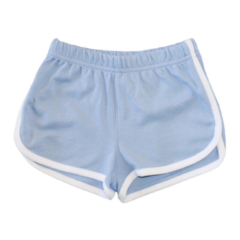 Girls Knit Athletic Shorts - White/Blue