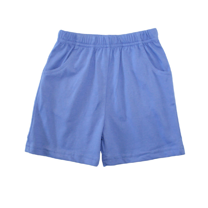 Luigi Kids Boys Knit Shorts w/ Pockets - Dark Chambray