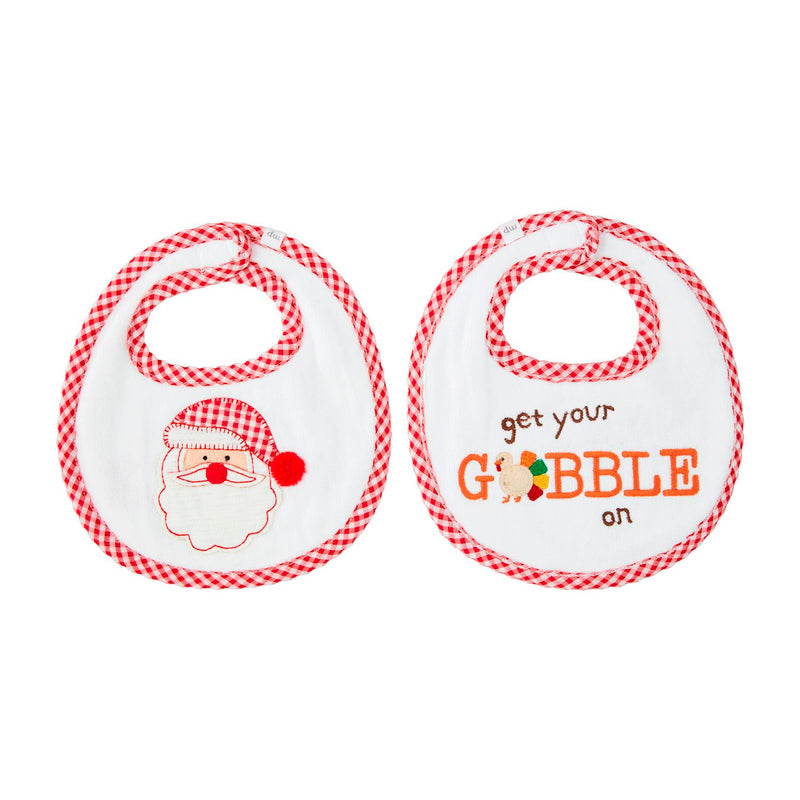 Mud Pie Reversible Thanksgiving & Christmas Bibs