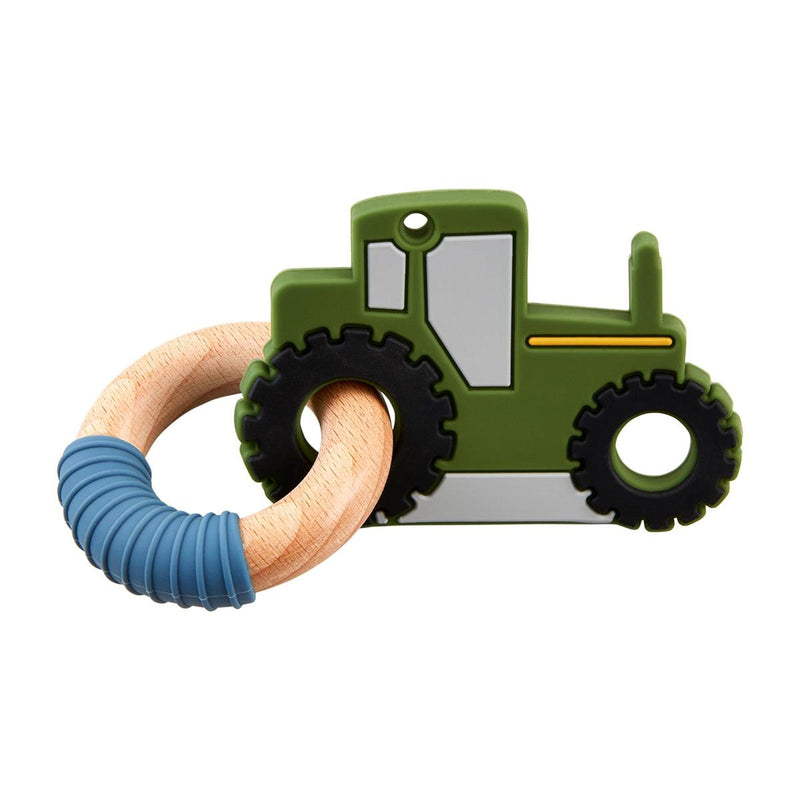 Mud Pie Tractor Ring Teether - Green