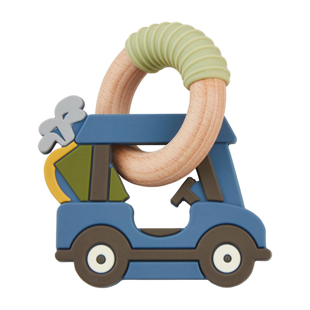 Mud Pie Golf Cart Ring Teether - Blue