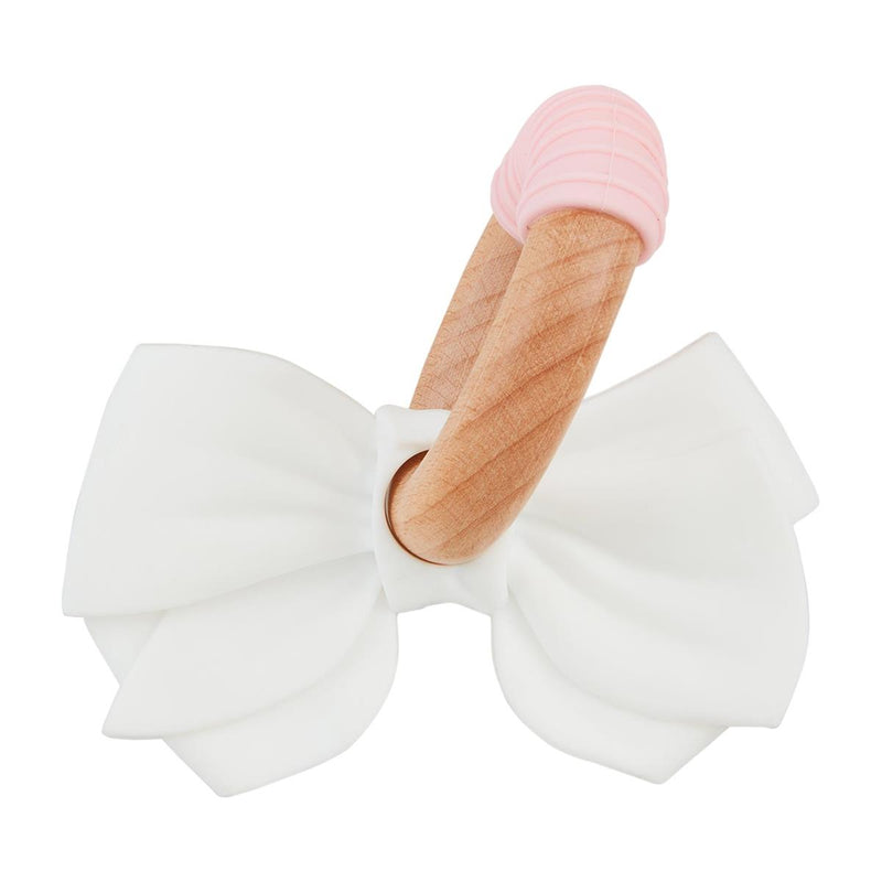 Mud Pie Bow Ring Teether - White