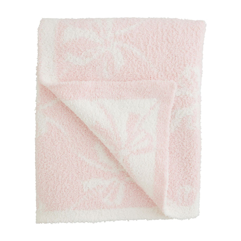 *Pre-Sale* Mud Pie Bow Chenille Blanket - Pink