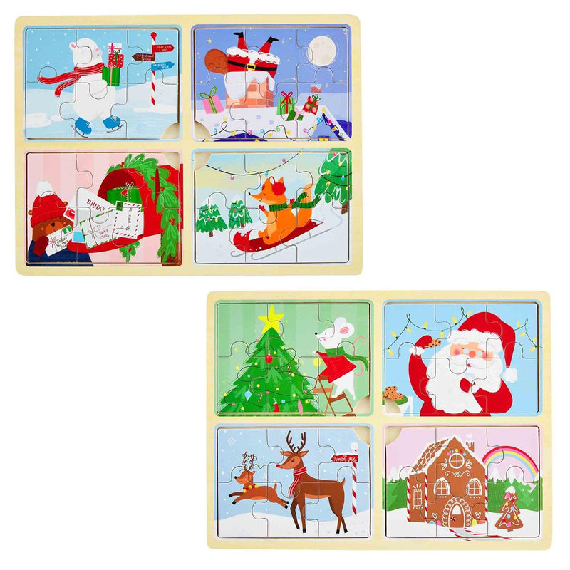 Mud Pie Christmas 4-In-1 Puzzles