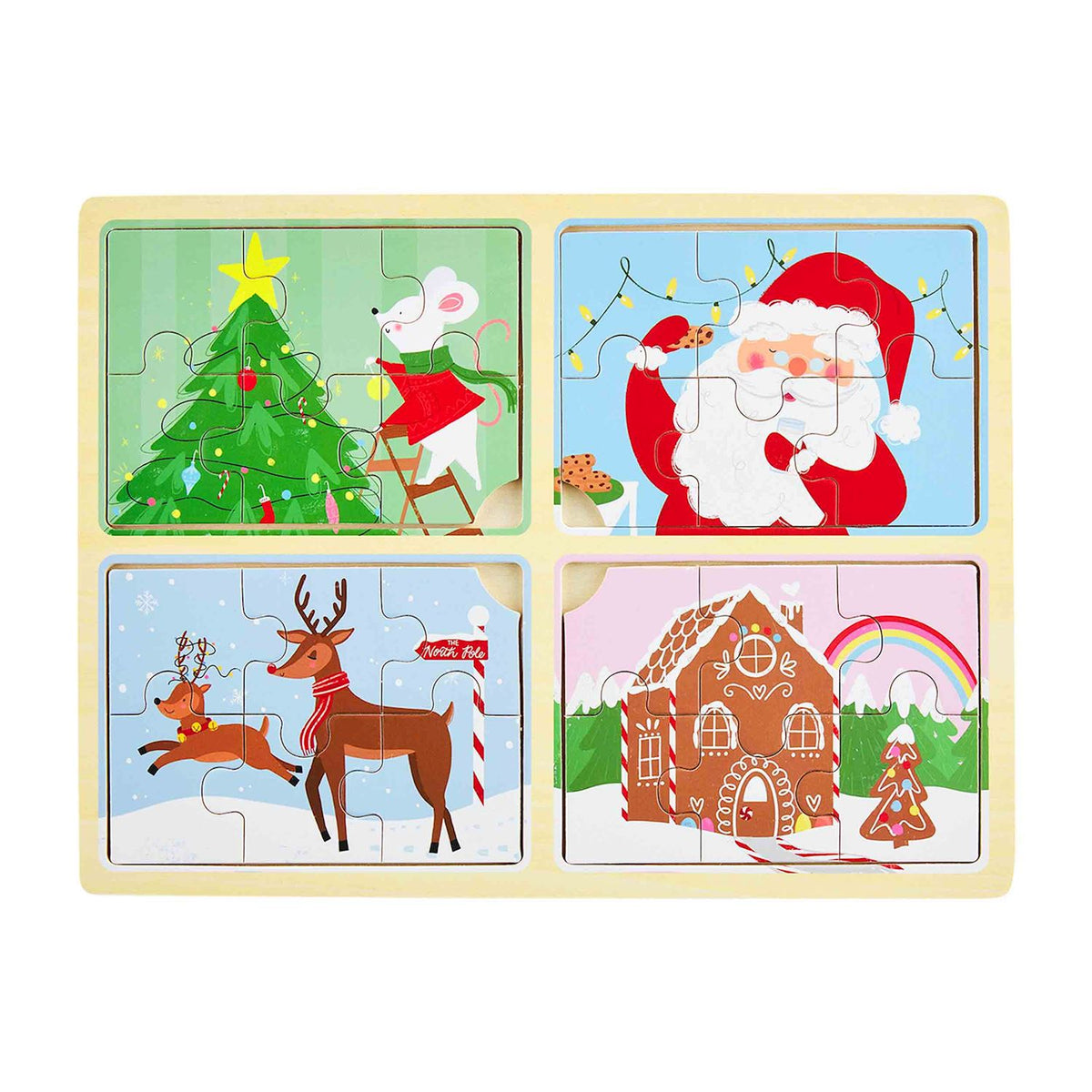 Mud Pie Christmas 4-In-1 Puzzles