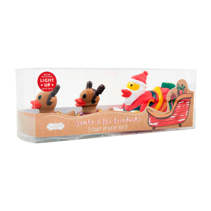 Mud Pie Santa & His Reinducks Bath Toy Set