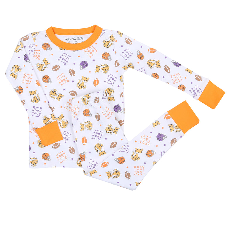 Magnolia Baby Tiger Football Orange-Purple Long Pajamas